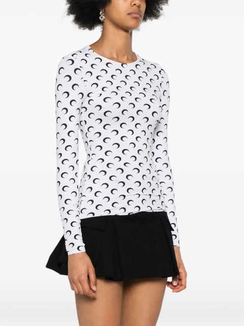Marine Serre Crescent Moon-print T-shirt - White - zdjęcie produktu nr 2