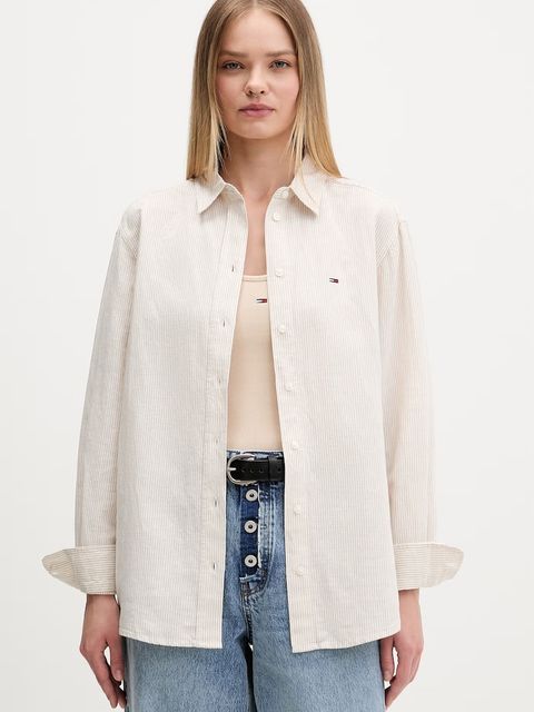 Tommy Jeans koszula damska z lnem - zdjęcie produktu nr 1