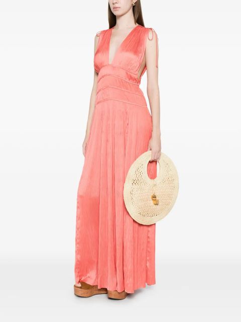 Ulla Johnson Tasneem tie-straps V-neck midi dress - Pink - zdjęcie produktu nr 2