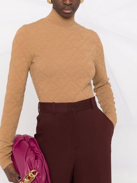 Fendi argyle knit mock neck top - Neutrals