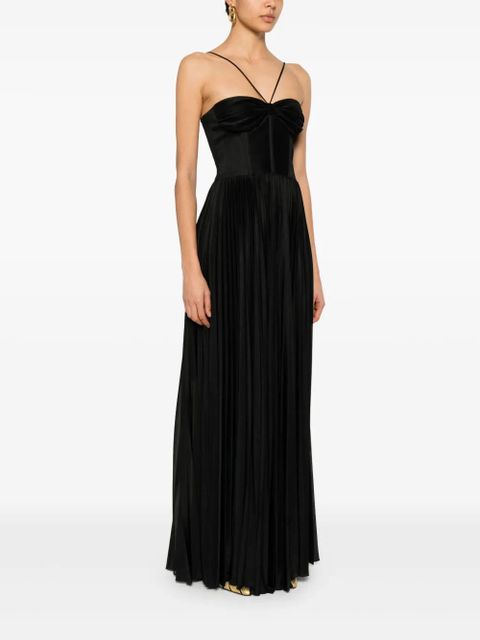 PINKO bustier pleated maxi dress - Black