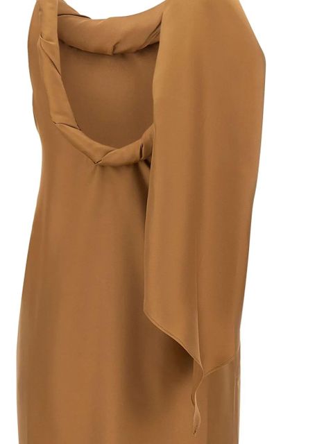 LouLou de Saison Susan twisted-collar sleeveless midi dress - Brown