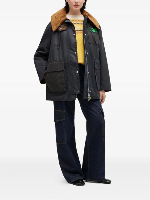 GANNI x Barbour corduroy-collar coat - Blue - zdjęcie produktu nr 2