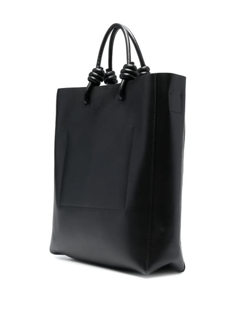 Jil Sander knot-detail leather tote bag - Black