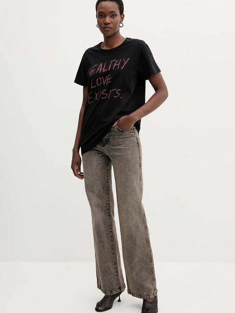 Aniye By t-shirt bawełniany damski kolor czarny 181452