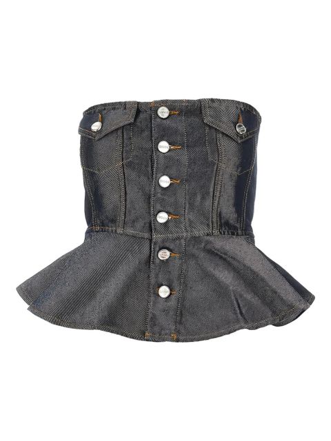 GANNI button denim top - Grey - zdjęcie produktu nr 1