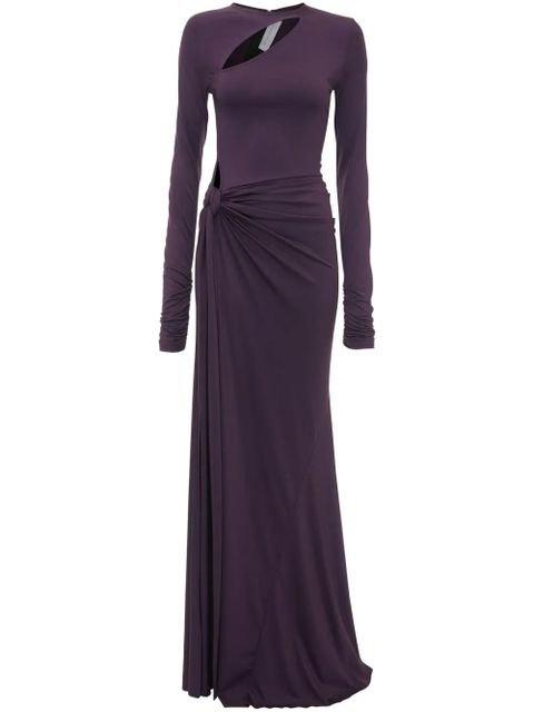 Victoria Beckham knot-detail long-sleeve gown - Brown - zdjęcie produktu nr 1