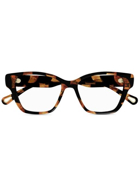 Chloé Eyewear tortoiseshell-effect frames - Brown - zdjęcie produktu nr 1