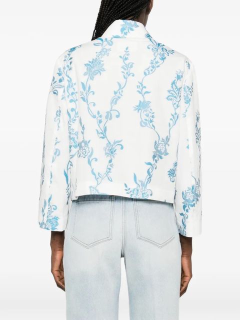 ETRO floral-embroidered patch-pockets jacket - White