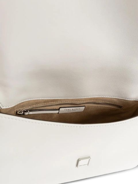 Tory Burch Charlie logo leather shoulder bag - White