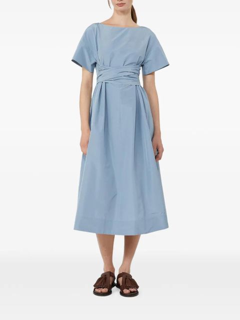 Max Mara tie-waist taffeta midi dress - Blue