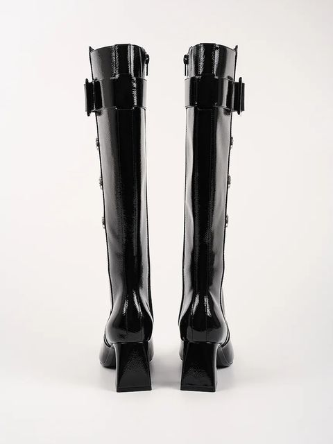 Karl Lagerfeld kozaki BEATA damskie kolor czarny na słupku KL31475A