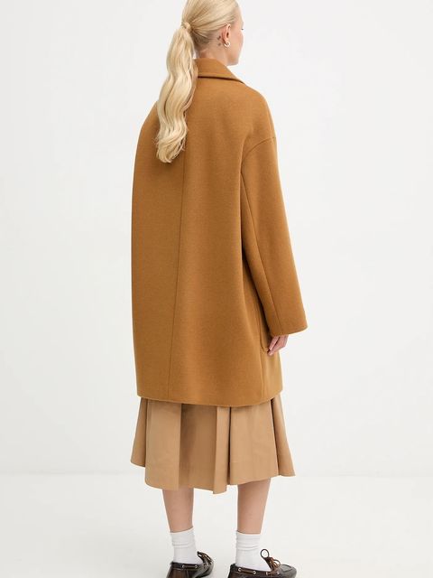 MAX&Co. płaszcz z dodatkiem wełny kolor brązowy 2526016023200