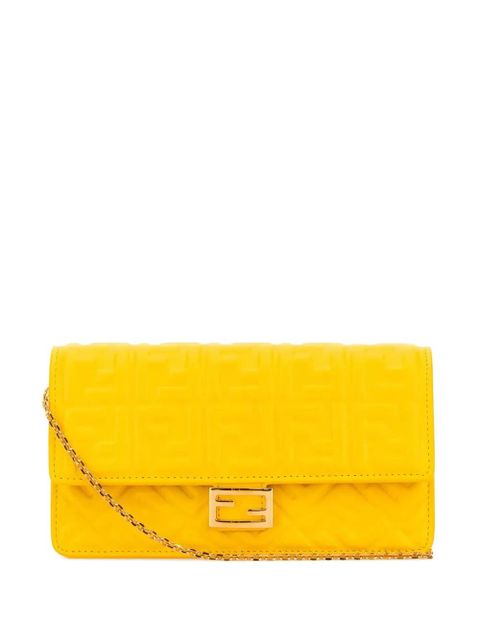 FENDI Baguette embossed leather tote bag - Yellow - zdjęcie produktu nr 1