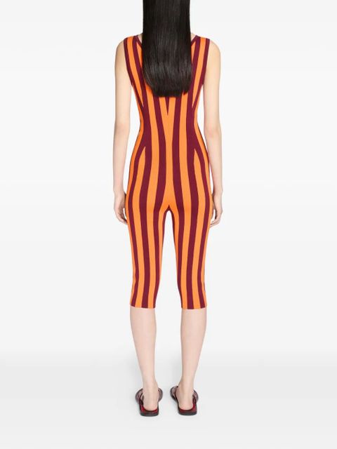 DRIES VAN NOTEN striped knitted jumpsuit - Orange
