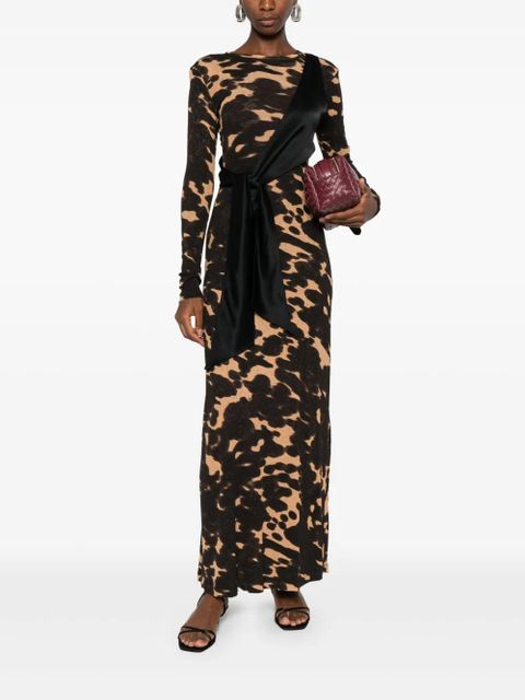 Nanushka long-sleeved tie-waist maxi dress - Brown - zdjęcie produktu nr 2