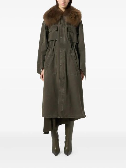 Blumarine fur-collar parka coat - Green - zdjęcie produktu nr 2