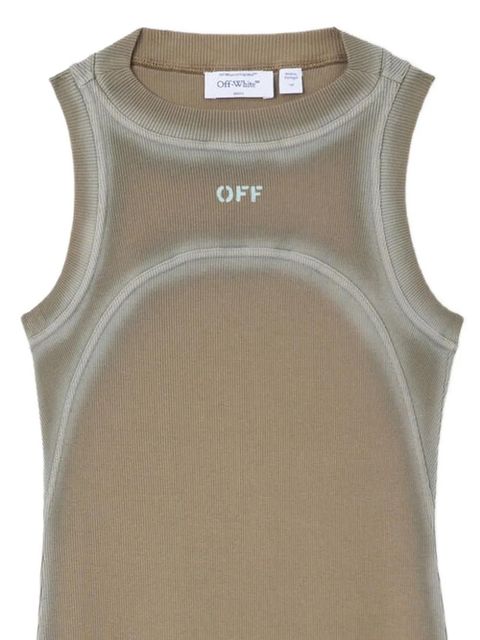 Off-White logo-stamp round-neck dress - Brown - zdjęcie produktu nr 2
