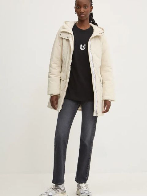 Tommy Jeans kurtka damska kolor beżowy zimowa DW0DW18866