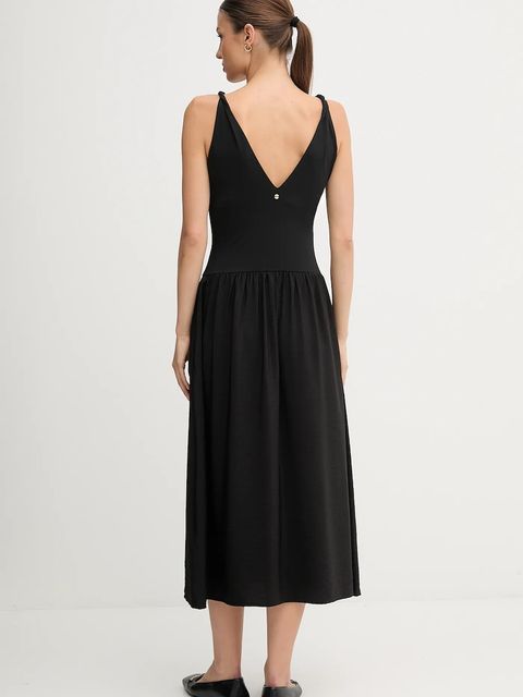 Pedro del Hierro sukienka kolor czarny midi rozkloszowana 3812197