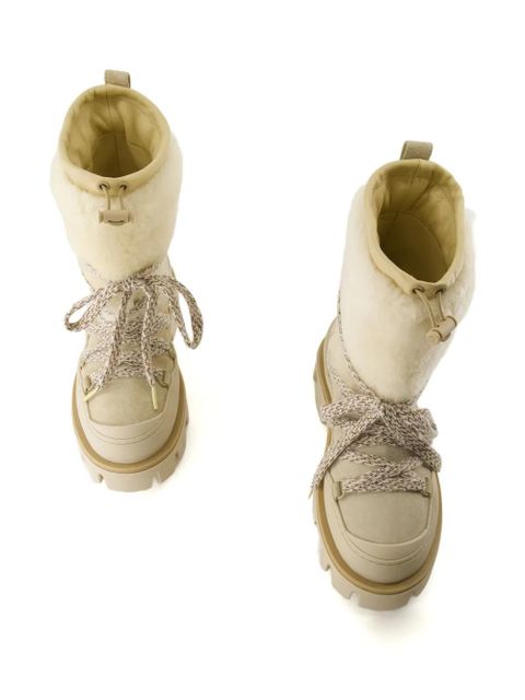 Moncler Peak Après shearling lace-up ankle boots - Neutrals