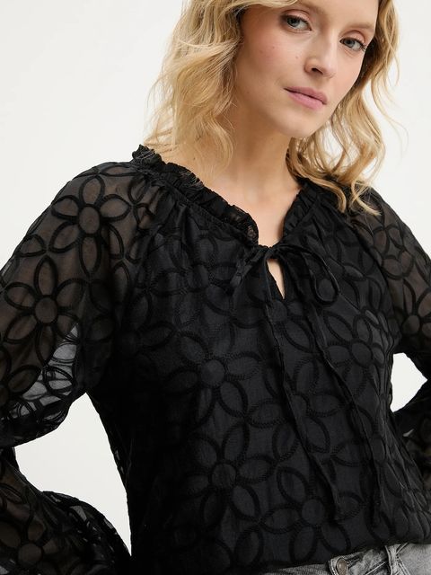 Answear.LAB bluzka damska kolor czarny z aplikacją