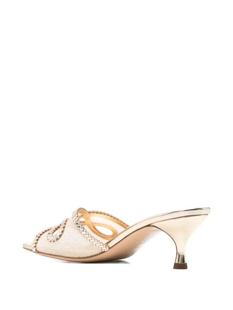 Casadei crystal-embellished metallic sandals - Gold