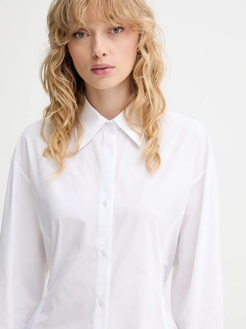 HUGO koszula bawełniana damska kolor biały regular z kołnierzykiem klasycznym 50548428 - zdjęcie produktu nr 2
