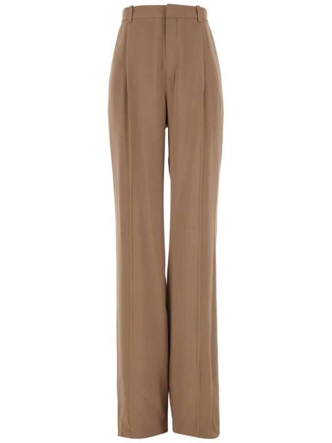 Saint Laurent silk crepe trousers - Neutrals - zdjęcie produktu nr 1