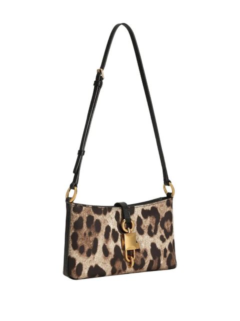 Dolce & Gabbana leopard-print padlock mini cross body bag - Neutrals