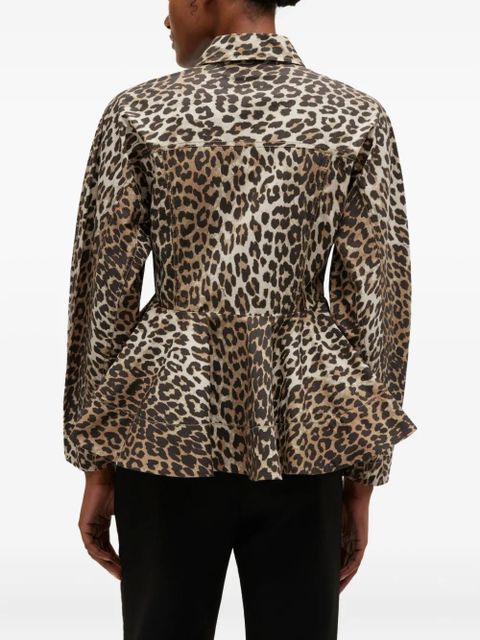 GANNI leopard-print shirt - Brown