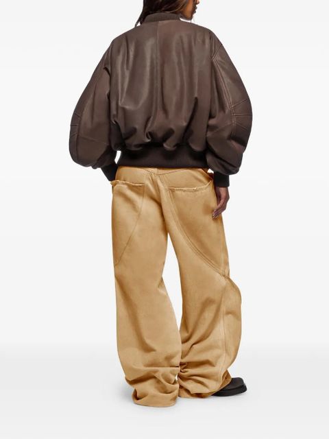 The Attico Anja zip-up bomber jacket - Brown