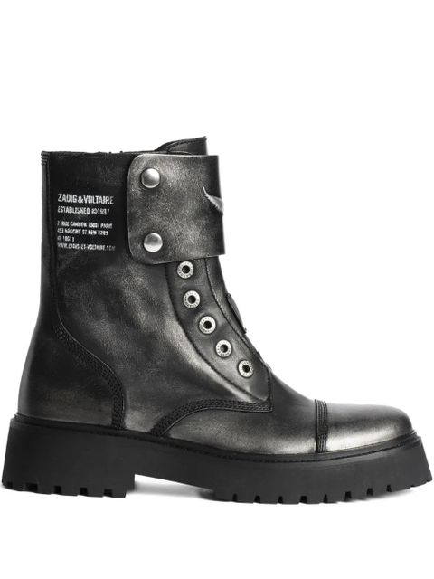 Zadig&Voltaire leather combat boots - Black - zdjęcie produktu nr 1