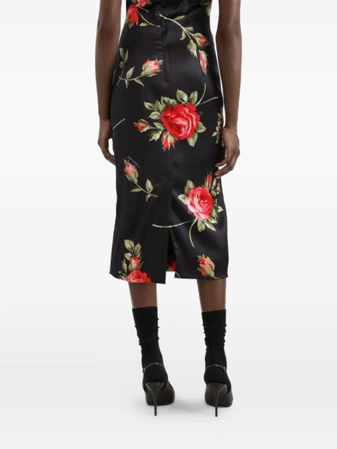 Dolce & Gabbana floral-print midi dress - Black