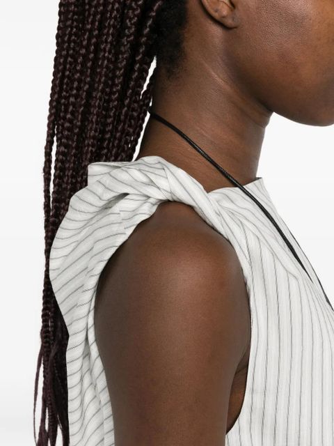 Róhe draped striped blouse - White