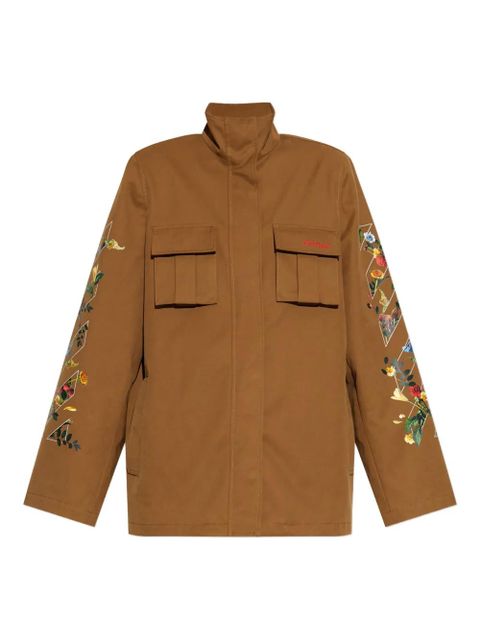 Off-White floral-arrow print utility jacket - Brown - zdjęcie produktu nr 1