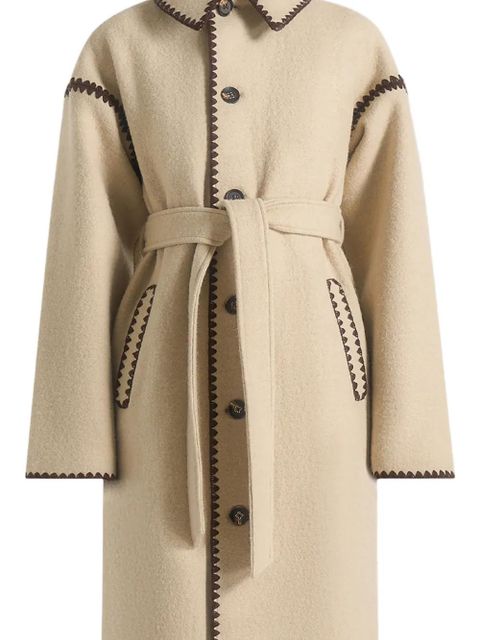 Manière De Voir Elora whipstitch belted coat - Neutrals