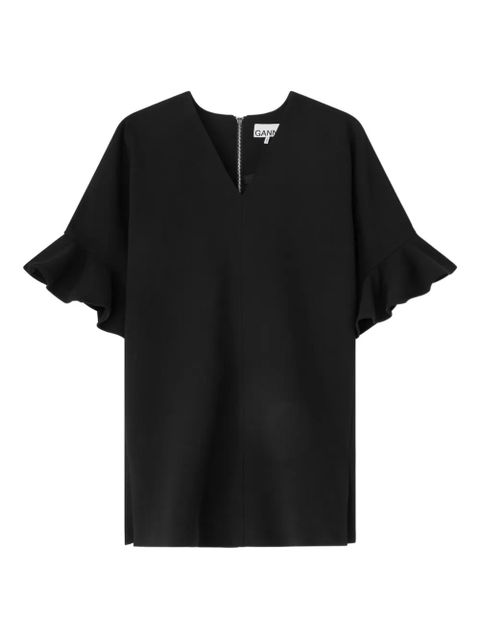 GANNI ruffled sleeve dress - Black - zdjęcie produktu nr 1