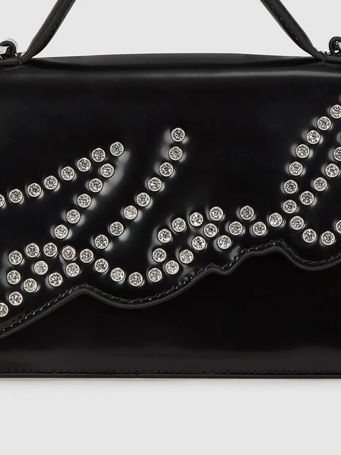 Karl Lagerfeld torebka skórzana K/SIGNATURE kolor czarny A4W30035