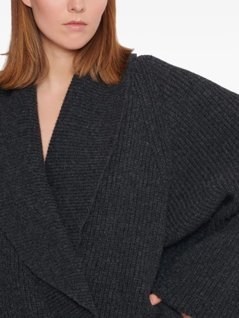 Balmain wrap-effect ribbed jumper - Grey