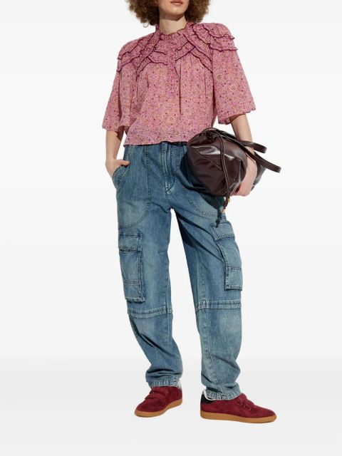 MARANT ÉTOILE Carmen ruffled paisley-print top - Pink