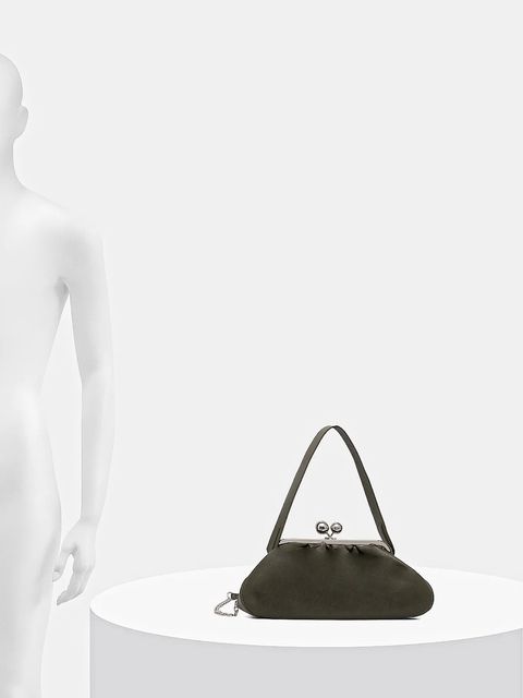 Weekend Max Mara torebka skórzana CUBICO kolor zielony 2615511174600