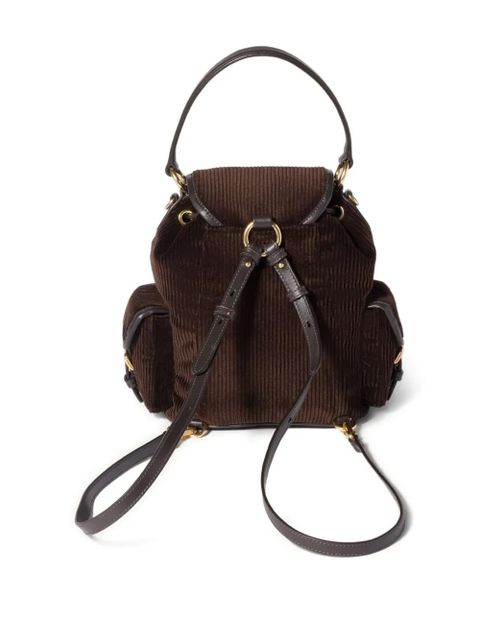 Miu Miu medium corduroy cotton backpack - Brown