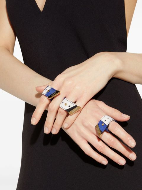 PUCCI Iride-print ring set - Blue