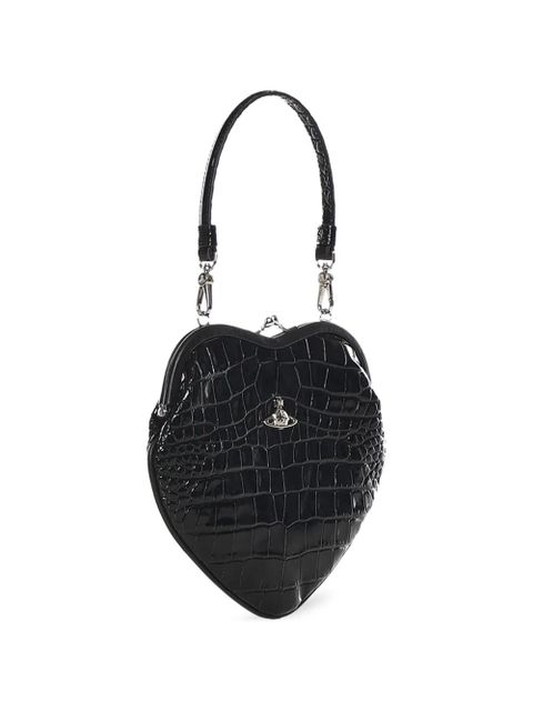 Vivienne Westwood Heart embossed leather tote bag - Black