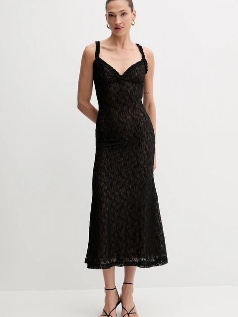 Bardot sukienka kolor czarny maxi rozkloszowana 59964DB - zdjęcie produktu nr 2