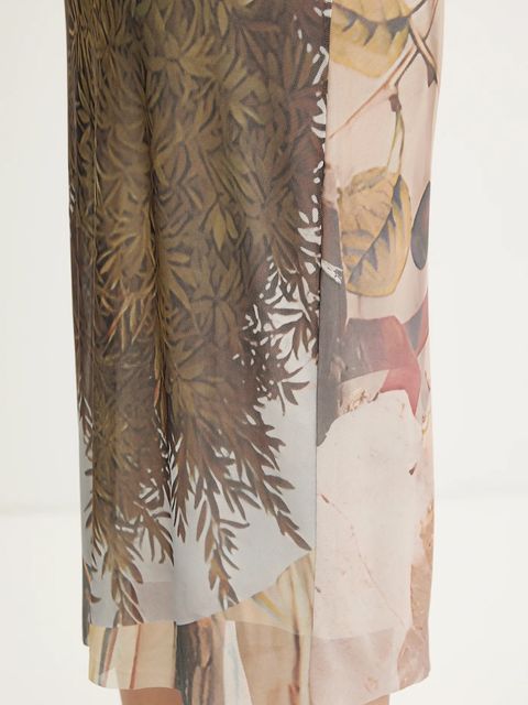 Desigual spódnica COLLAGE kolor brązowy midi prosta 25WWFK05 - zdjęcie produktu nr 2