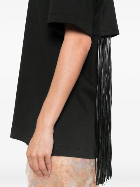Sportmax fringe-detail T-shirt - Black