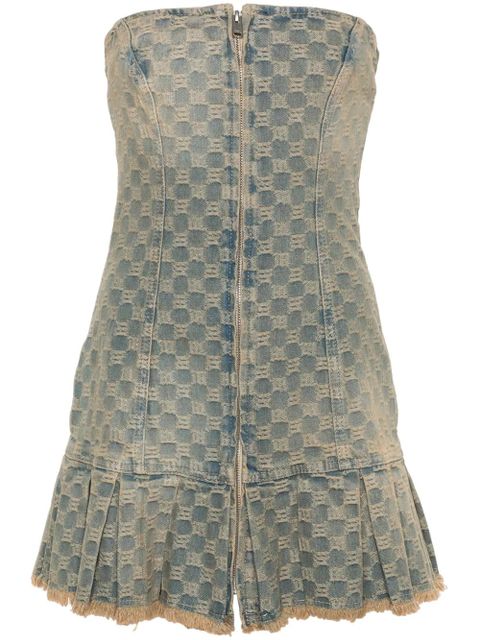MISBHV monogram-jacquard denim mini dress - Blue - zdjęcie produktu nr 1