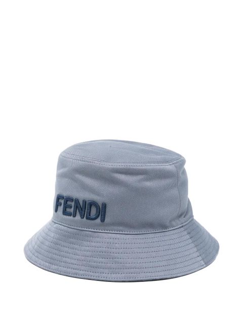 FENDI logo-embroidered bucket hat - Blue - zdjęcie produktu nr 1